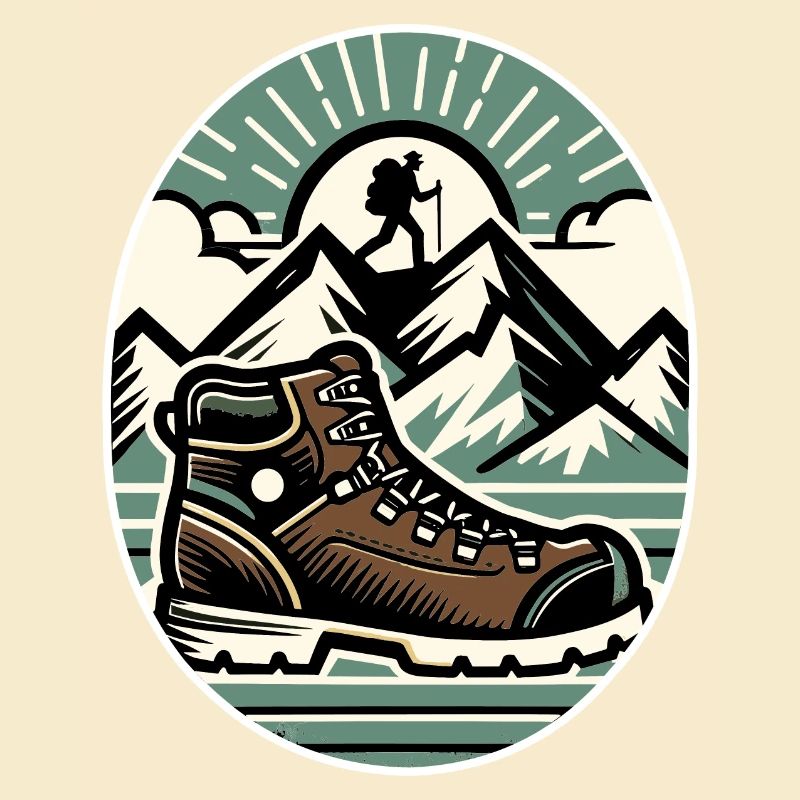 Drawing Hiker Bergwanderschuh