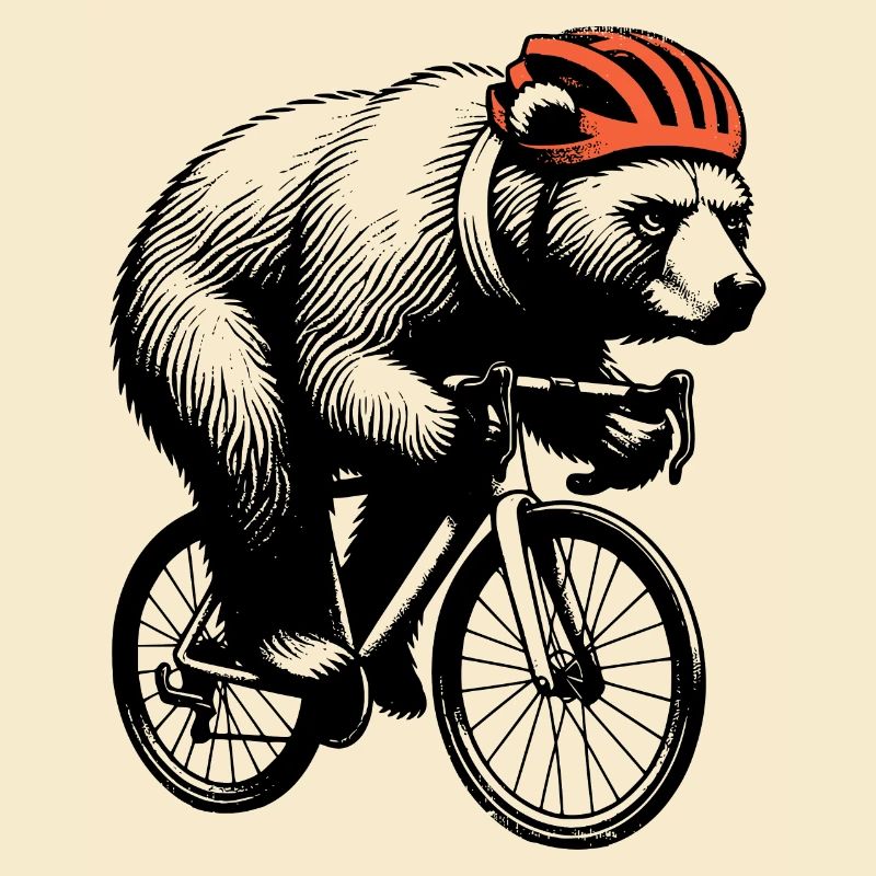 Radfahrender Bär