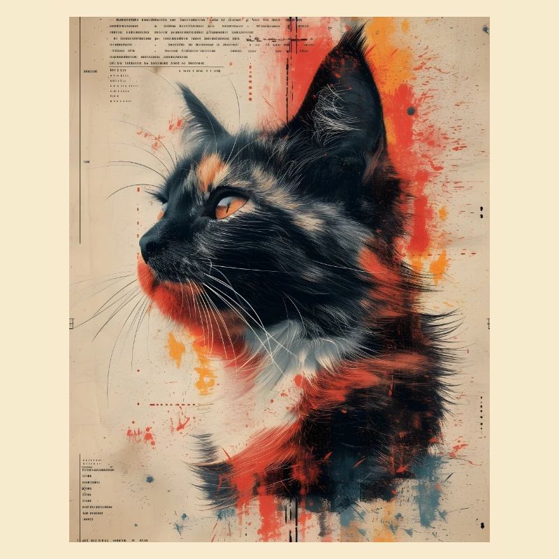 Whiskered Wonders: Vintage Cat Collage Artwork