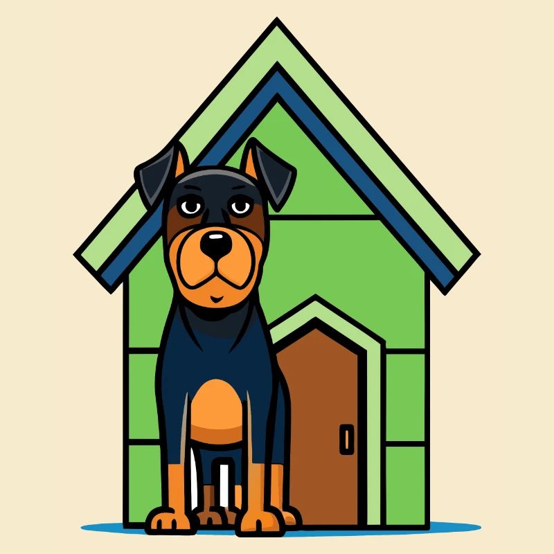 Maison de garde Rottweiler sérieuse