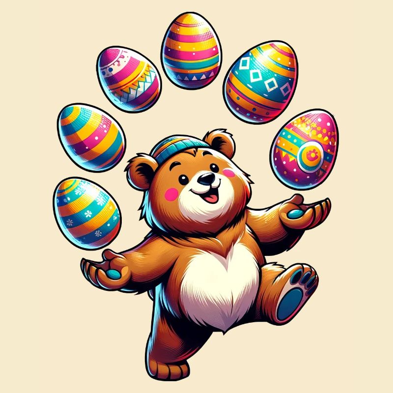 Easter Bear Juggling Easter Eggs: Sweets