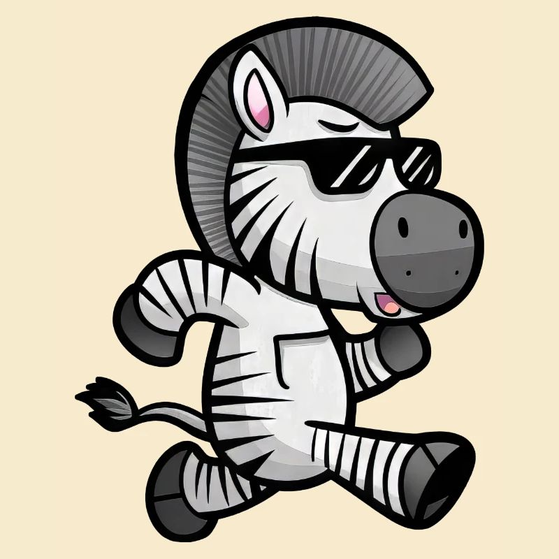 Zebra Marathon Runner Athlete Running