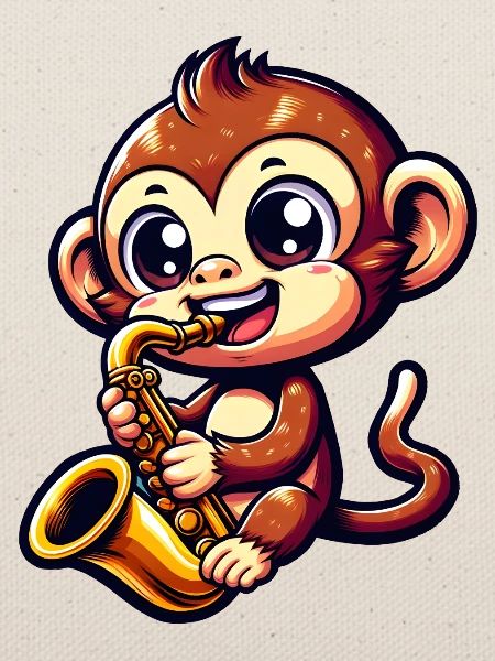 Affe Saxofon Jazz Musik Musiker
