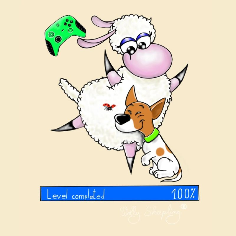 Gaming " Level complete " Wolly Sheepling