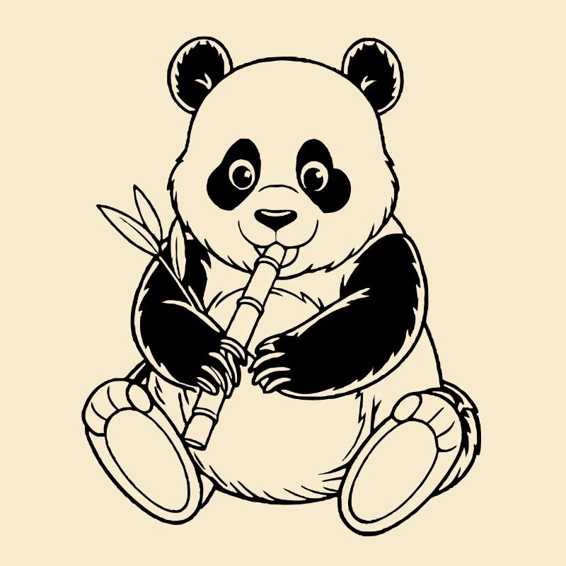 Panda der Bambus isst