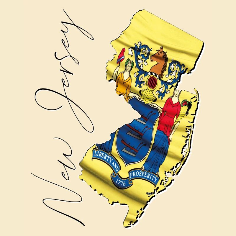 New Jersey (États-Unis) | Drapeau réel | Flag Map Script