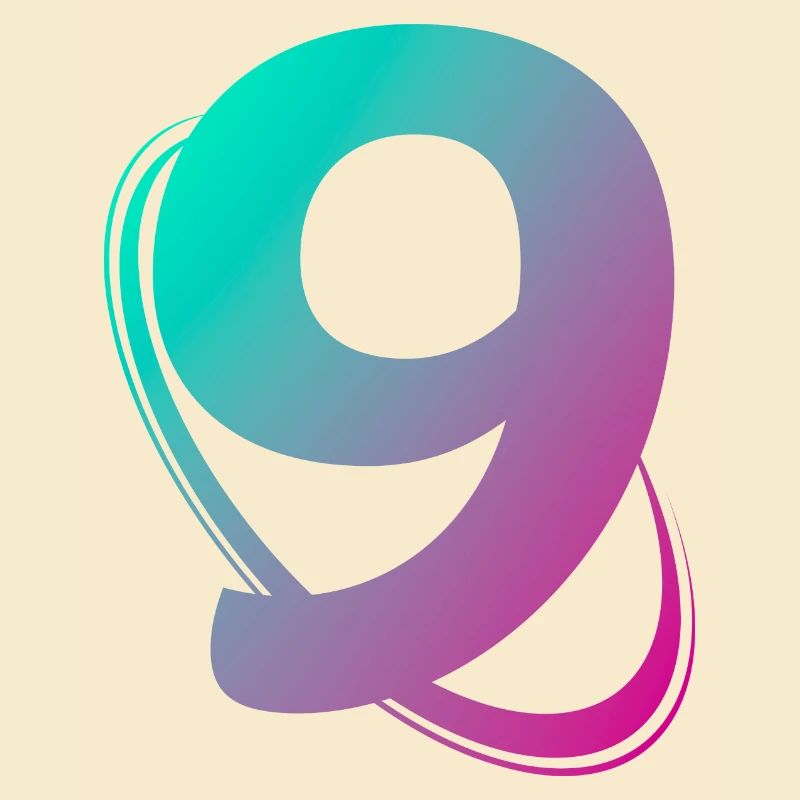 Nummer 9 mehrfarbig