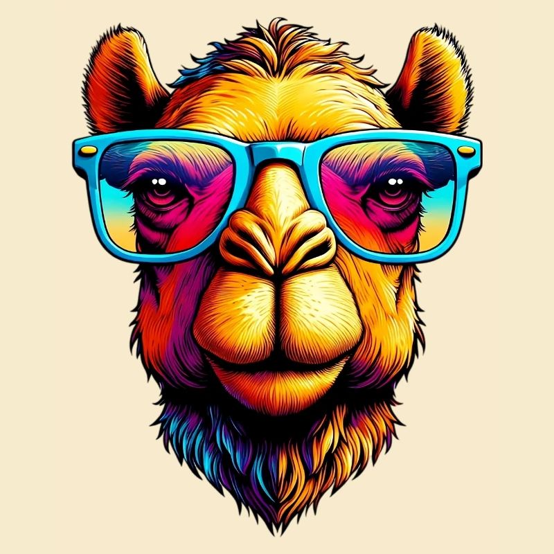 Camel with sunglasses