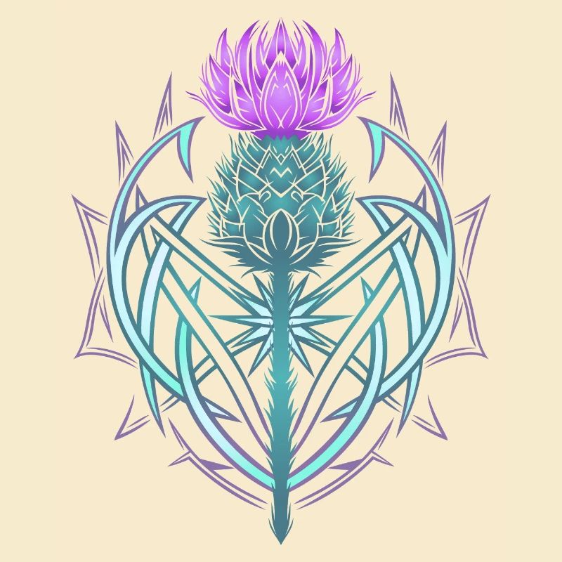Distel Schild Celtic Knots Thistle Lover