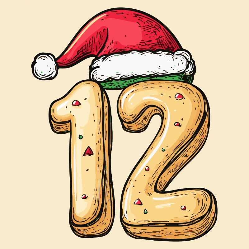 Biscuit de Noël à 12 chiffres