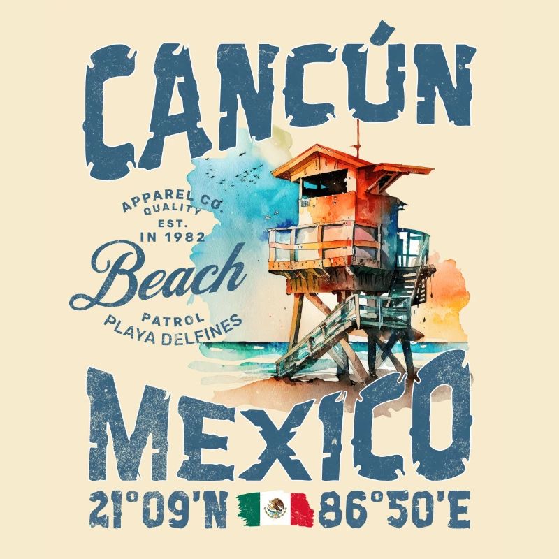 Die Skyline von Cancun am Strand