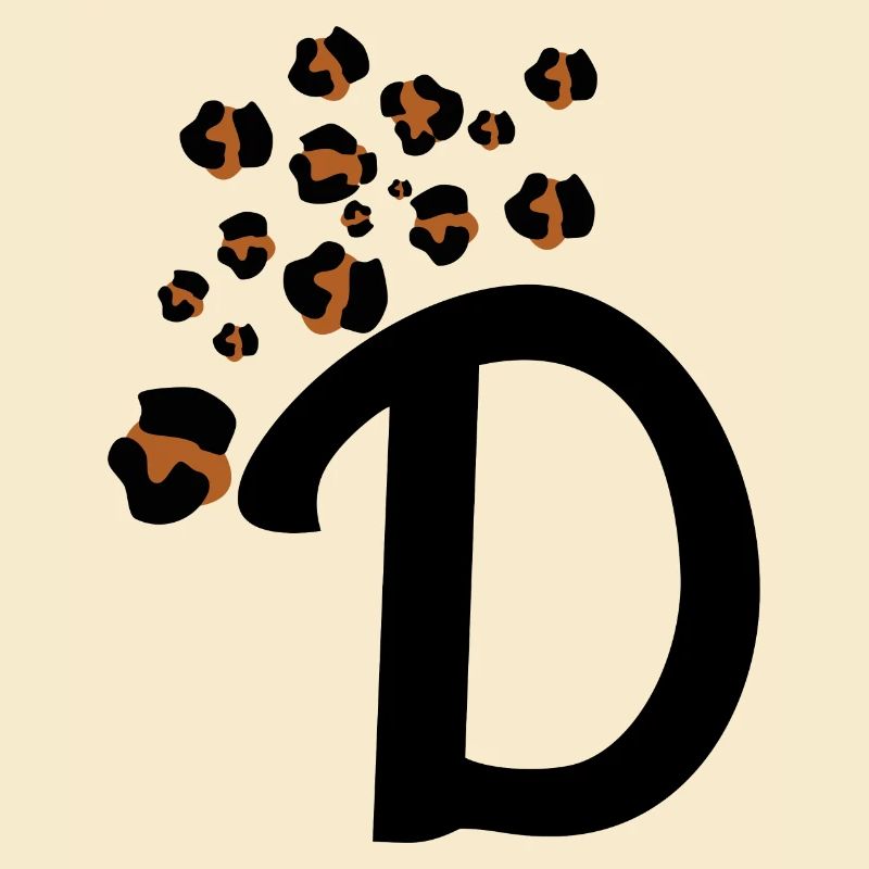 Buchstabe d Leopardenmuster