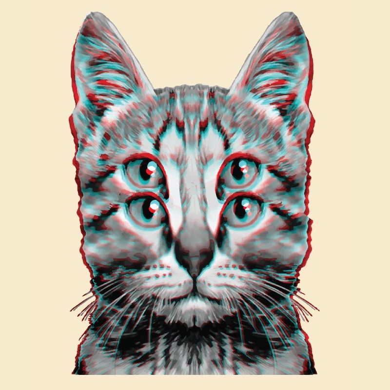 Glitch Chat Étrange Chaton Illusion D’optique