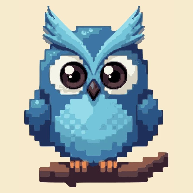 Pixel Eule – Retro 8-Bit Style