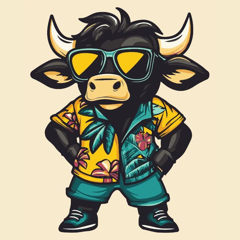 Stier Comic Lustig Sommer