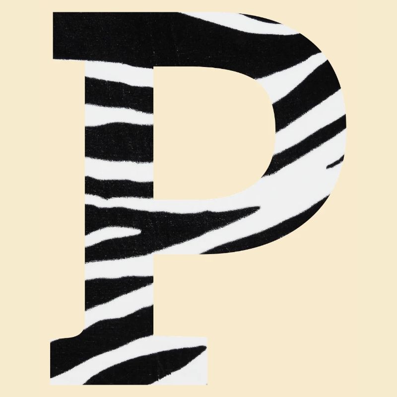 Letter p zebra
