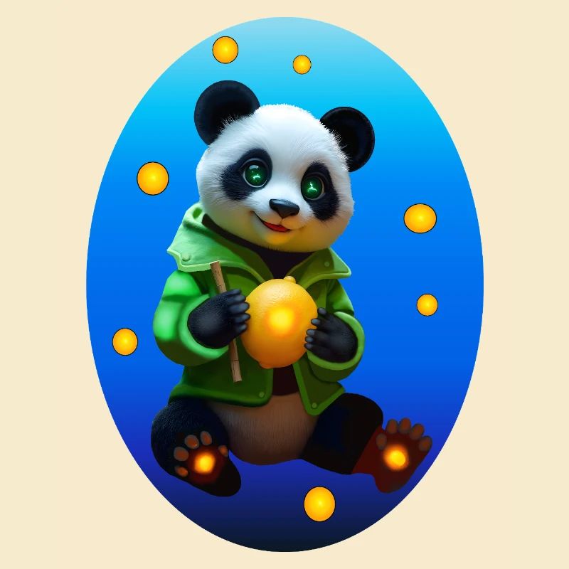Cyber Panda mit Neon Zitrone