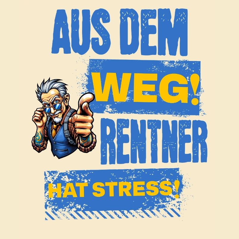 Cooler Rentner hat Stress.