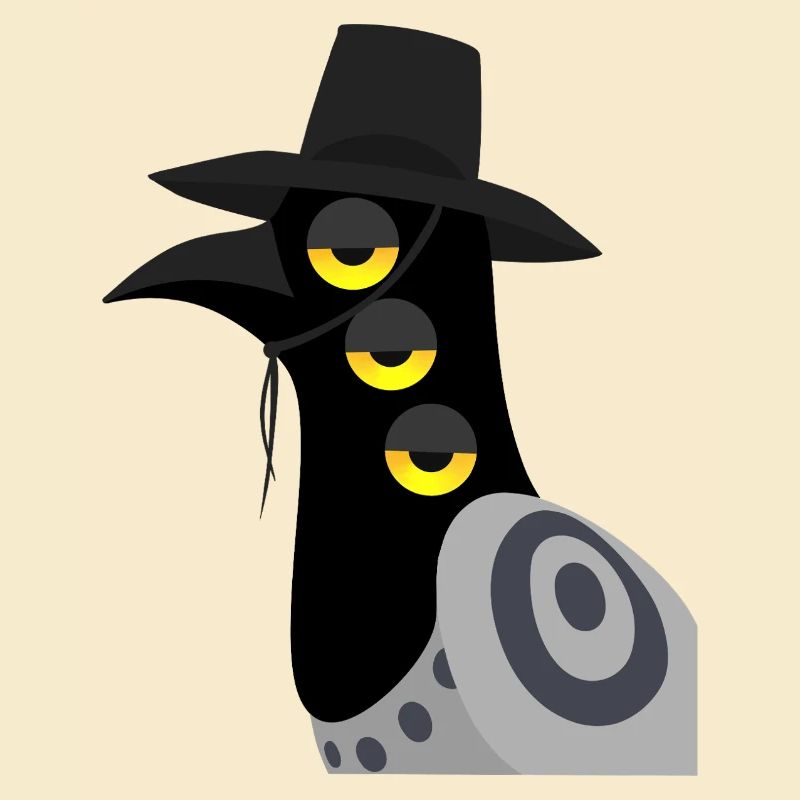 Dämonischer Vogel skeptisch