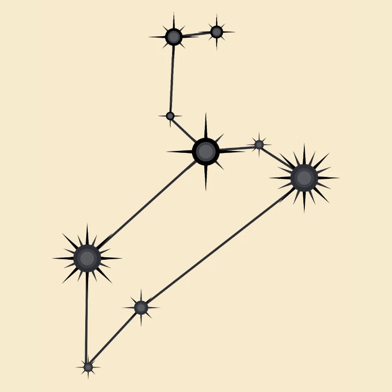 Löwe Sternbild Sternzeichen Schwarz & Grau