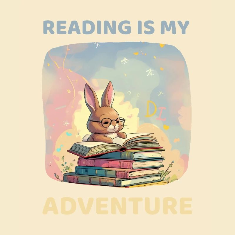 Reading bunny motif on clothes