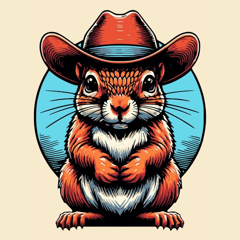 Squirrel with cowboy hat