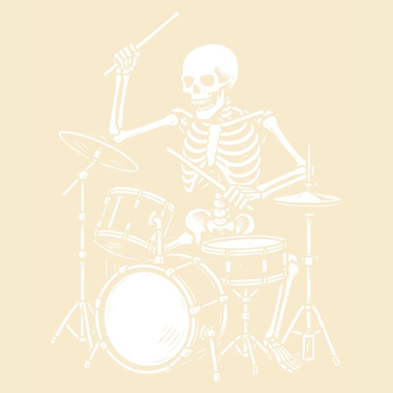 Skeleton Playing the Drums Artwork
