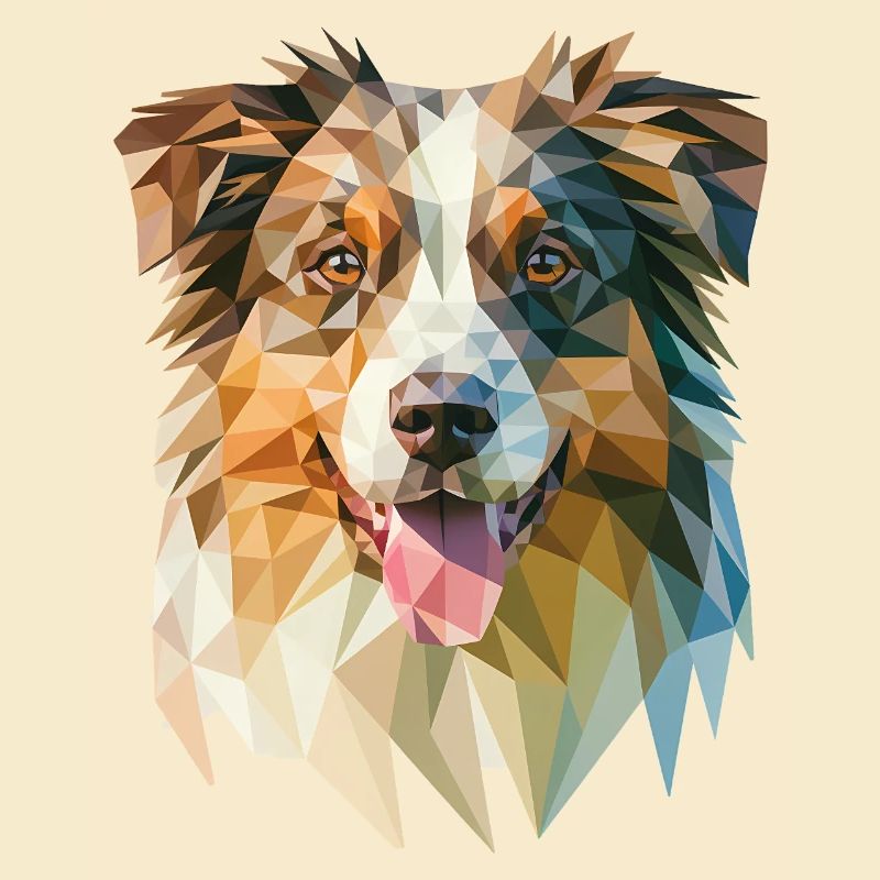 Australian Shepherd - Cooles Low Poly Logo