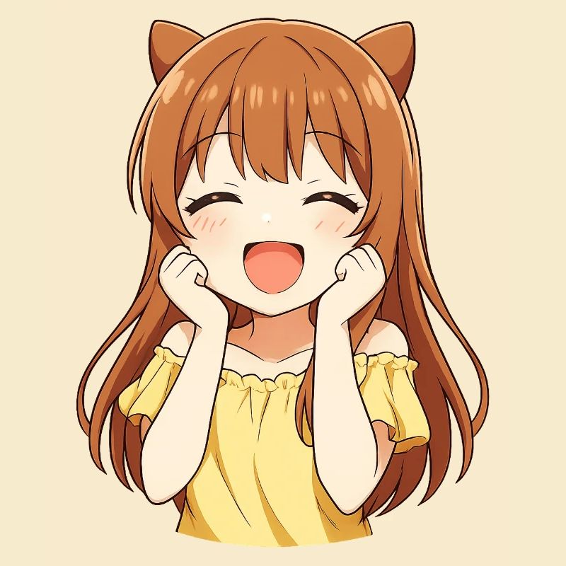 Kawaii Kätzchen sonnengelb