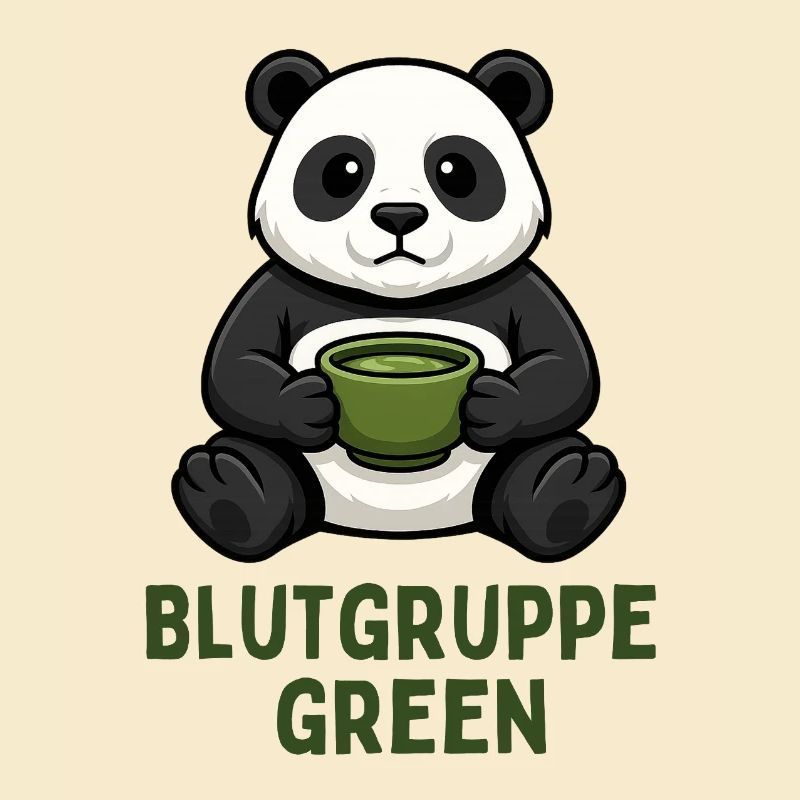 Blutgruppe Green Panda Tee Design 