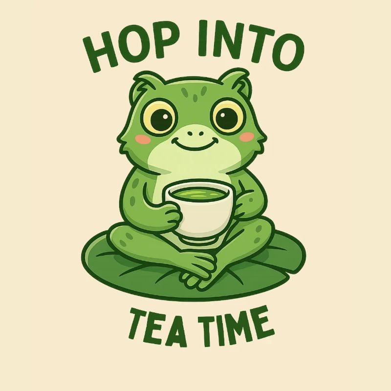 Frosch Teezeit Matcha Illustration Design 