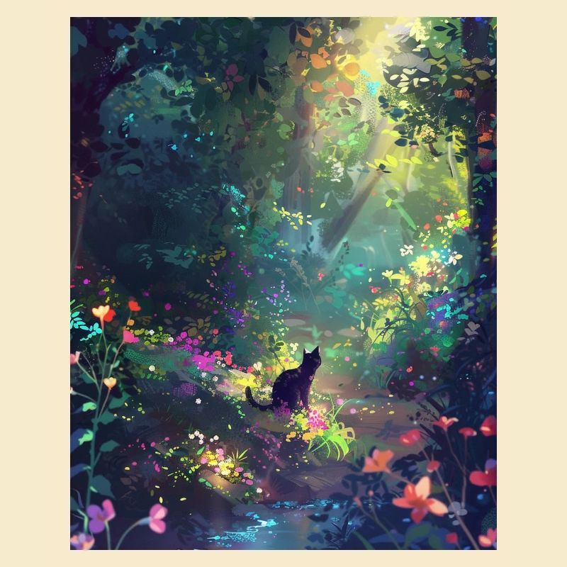 Sunlit Forest Cat