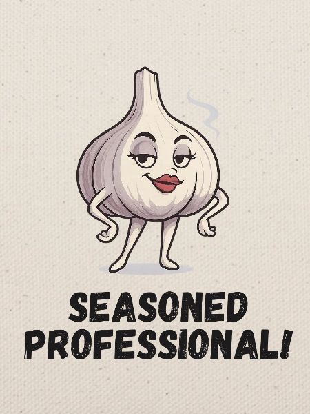 Knoblauch Dame - selbstbewusst Karikatur 