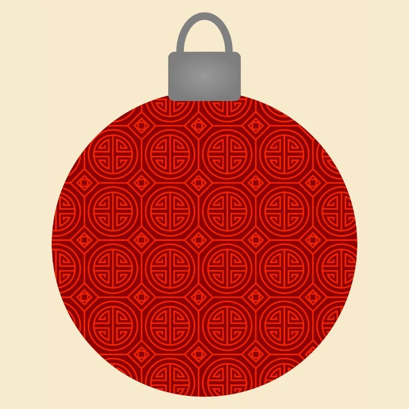 Rotes Rundmuster Weihnachtskugel