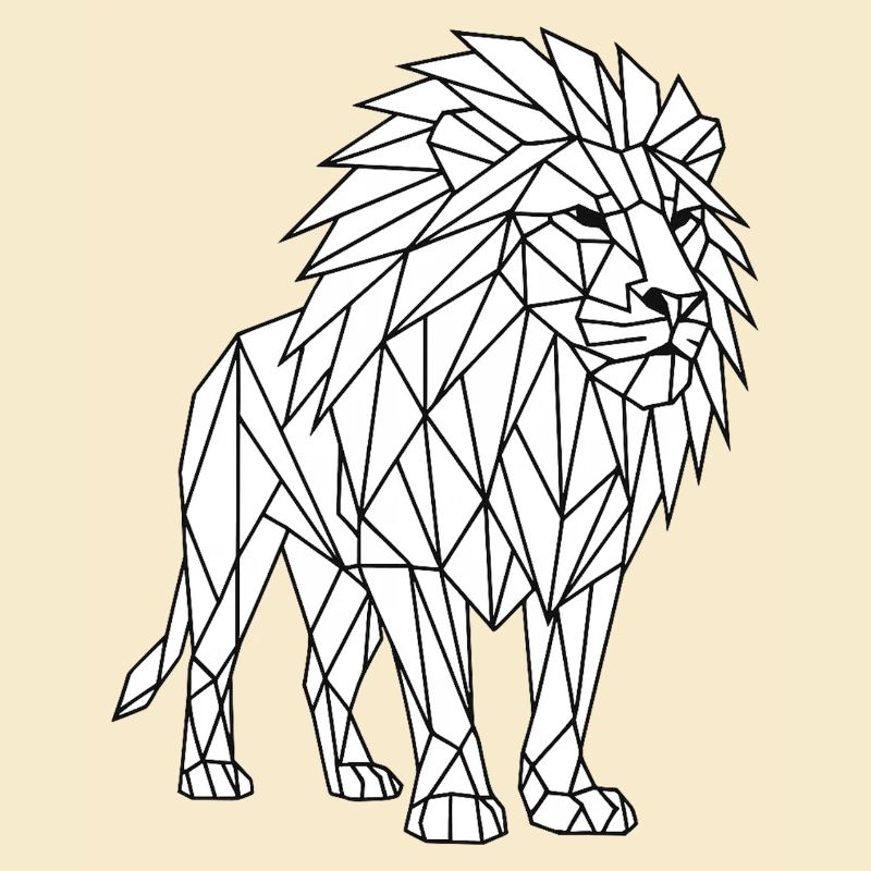 Style géométrique de polygone Lion