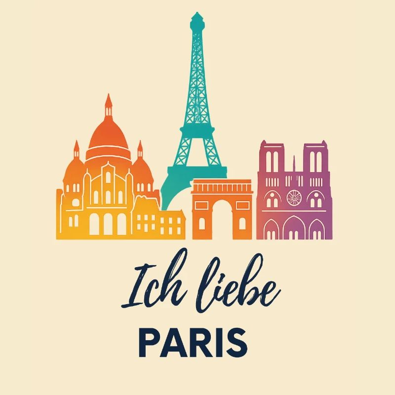 Ich liebe Paris – bunte Skyline Design