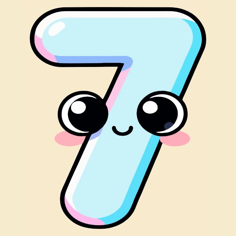 Number 7 Kawaii Cake