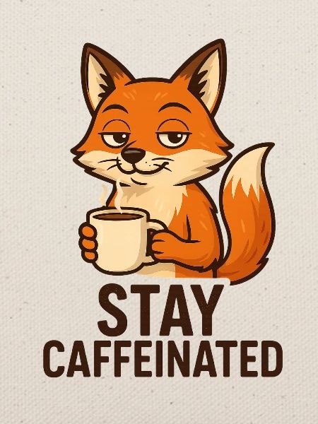 Fuchs Kaffee Motiv Stay Caffeinated