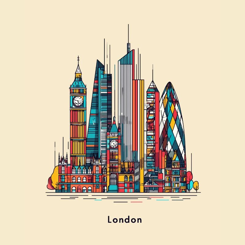 Londons bunte Skyline