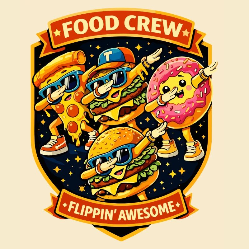 Badge de l’équipe de restauration rapide Flippin Awesome - Dabbing Dab