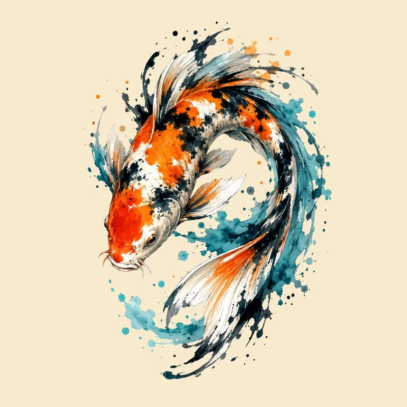 Aquarell Koi Splash