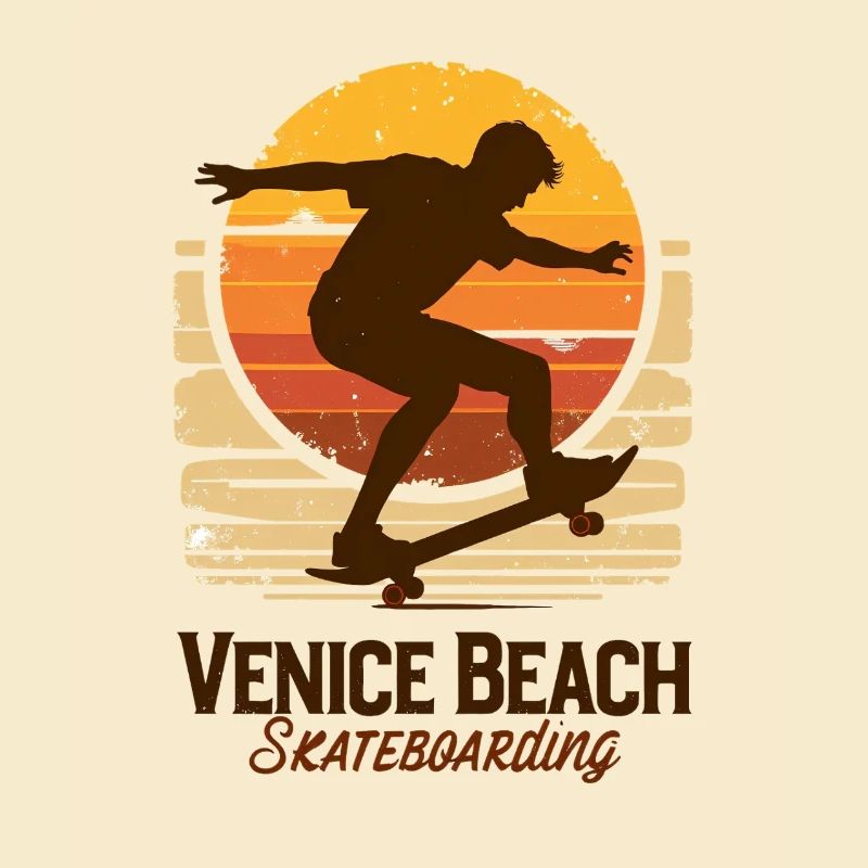 Venice Beach Skateboard Sunset