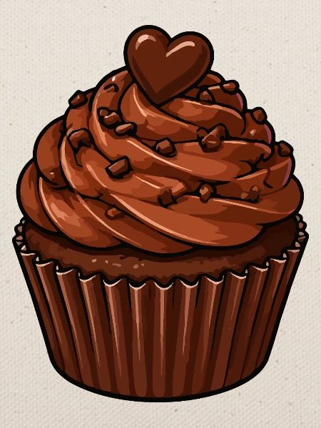 Schoko Cupcake Herzmotiv