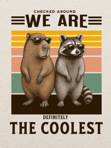 Cooles Capybara & Waschbär Spruch Design