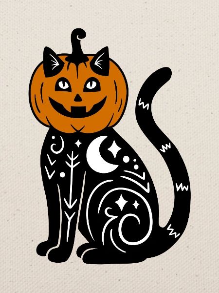 Halloween Katze Kürbiskostüm