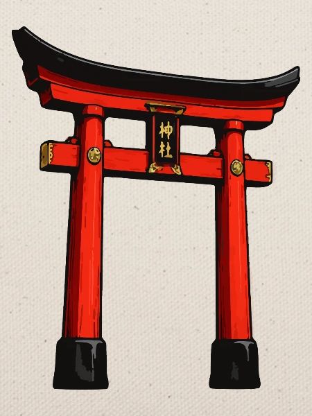 Roter Torii Türbogen Kunst