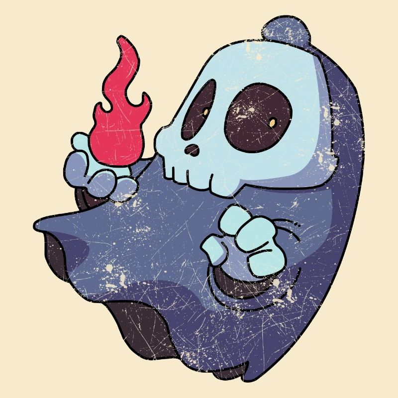 FLYING GHOST SKULL COMIC MOTIFS GIFT