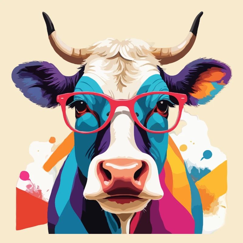 Cow Cool mit Brille Cool