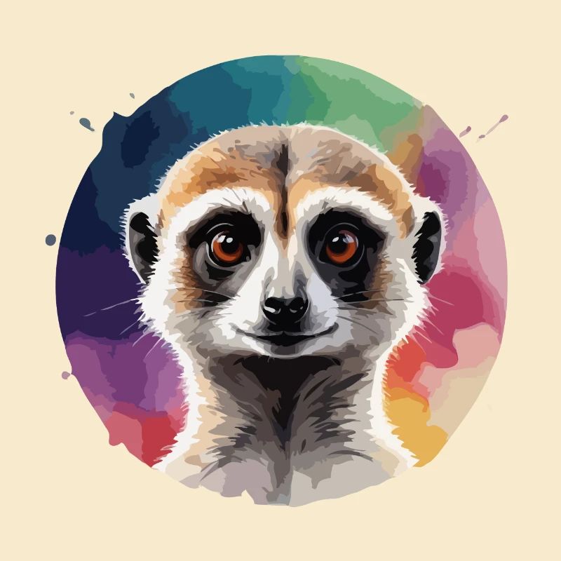 suricate coloré cool conception vectorielle