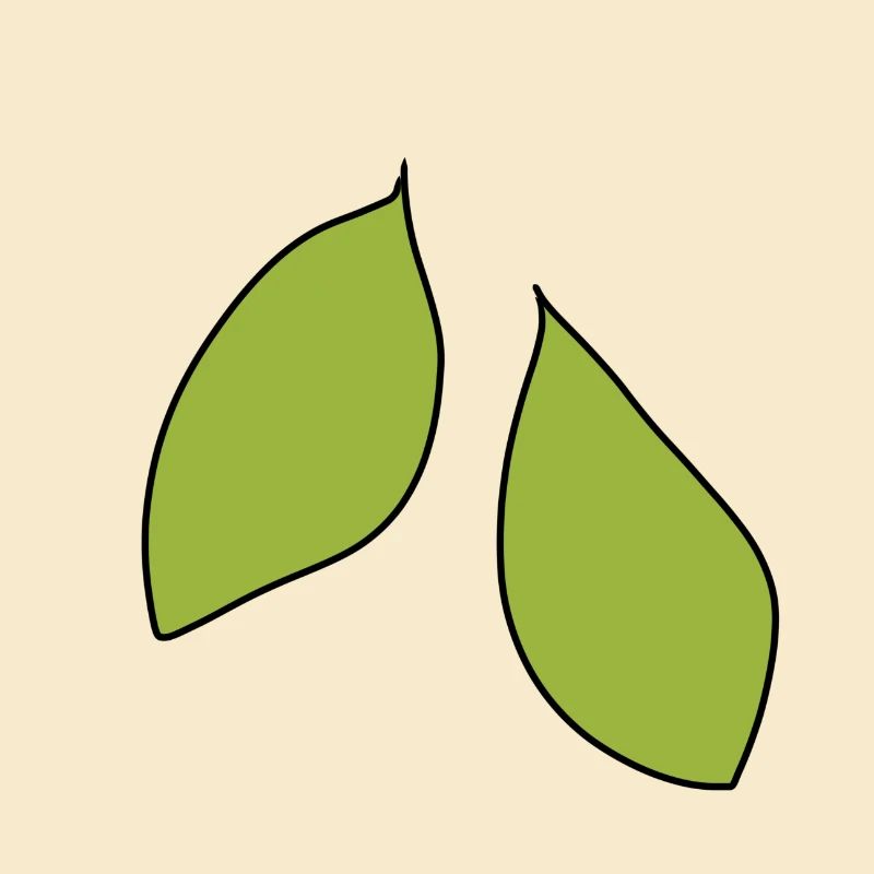 Icône de feuille à deux feuilles